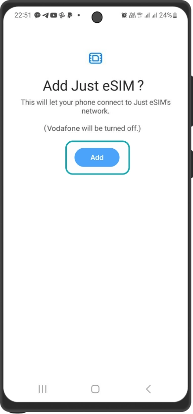 Tap <b>Add</b> and wait